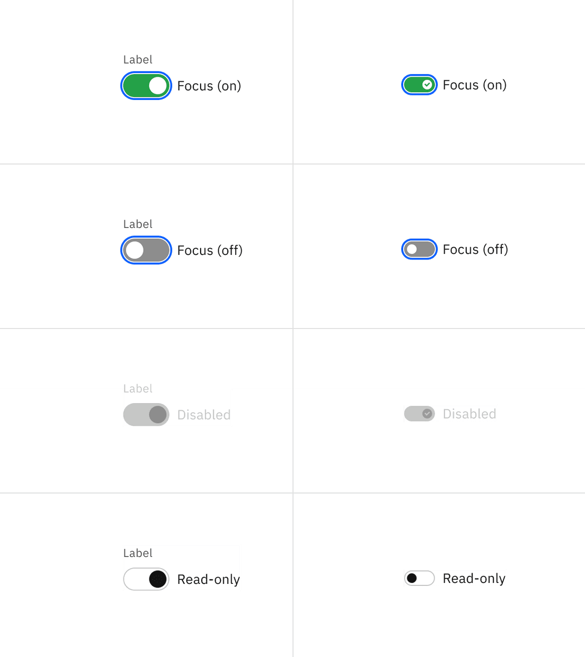 Interactive toggle states